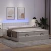 vidaXL Ottoman-Bett mit Matratzen & LEDs Weiß 160x200 cm Kunstleder 3312801 Bild 3