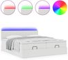 vidaXL Ottoman-Bett mit Matratzen & LEDs Weiß 160x200 cm Kunstleder 3312801 Bild 5