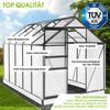 BRAST Gewächshaus Aluminium mit Fundament rostfrei 6mm Platten 310x190x195cm Grau - TÜV geprüft Bild 2