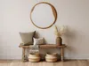 Vente-unique - FUJIAN Spiegel Holz, Platte Beige - B 2 cm x H 60 cm x L 60 cm Bild 1