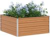 vidaXL Hochbeet Hellbraun 100 x 100 x 45 cm Verzinkter Stahl 42017324 Bild 3