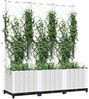 vidaXL Pflanzkübel mit Rankgitter Weiß 120x40x136 cm PP 153284 Bild 3