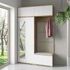 Garderoben-Set Aura Version 3: Kleiderschrank mit Polsterpaneelen, Schuhschrank Flur und Eingangsbereich (weiß/Artisan-Eiche /Trinity 01), 225 x 40 x 140 cm Bild 2