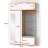 Garderoben-Set Aura Version 3: Kleiderschrank mit Polsterpaneelen, Schuhschrank Flur und Eingangsbereich (weiß/Artisan-Eiche /Trinity 01), 225 x 40 x 140 cm Bild 3