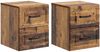 vidaXL Wandmontierter Nachttisch 2 pcs Altholz 34,5 x 33 x 40 cm 899332 Bild 2