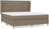 vidaXL Boxspringbett mit Matratze Taupe 160x200 cm Stoff 3128857 Bild 2