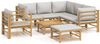 vidaXL 8-tlg. Garten-Lounge-Set mit Kissen Hellgrau Bambus 3155094 Bild 2