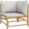 vidaXL 8-tlg. Garten-Lounge-Set mit Kissen Hellgrau Bambus 3155094 Bild 5