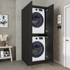 Roomart Waschmaschinenschrank DORA-II- Waschmaschinen- & Trocknerschrank mit Türen & Ausziehbrett – Waschküchenschrank für Waschmaschine & Trockner • Schwarz-Eiche Bild 4