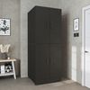 Roomart Waschmaschinenschrank DORA-II- Waschmaschinen- & Trocknerschrank mit Türen & Ausziehbrett – Waschküchenschrank für Waschmaschine & Trockner • Schwarz-Eiche Bild 2