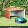 Mähroboter Garage aus Metall - 92x97x63cm | Dach Carport Überdachung für Rasenmäher Rasenroboter Automower Garten Mährobotergarage Regenschutz für Rasenmäher, Braun Bild 2