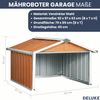 Mähroboter Garage aus Metall - 92x97x63cm | Dach Carport Überdachung für Rasenmäher Rasenroboter Automower Garten Mährobotergarage Regenschutz für Rasenmäher, Braun Bild 3
