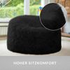 Green Bean® Sitzsack Fellotpik mit Füllmaterial (EPS Perlen) - Indoor Maße ca 100 x 55 cm - Bean Bag - Schwarz Bild 5