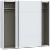 Forte SOPHISTISPACE Kleiderschrank 220, 2-türiger Schwebetürenschrank mit Einlegeböden und Kleiderstange, Weiß, 220,1 cm breit, 210,5 cm hoch, 62,9 cm tief Bild 5