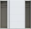 Forte SOPHISTISPACE Kleiderschrank 220, 2-türiger Schwebetürenschrank mit Einlegeböden und Kleiderstange, Weiß, 220,1 cm breit, 210,5 cm hoch, 62,9 cm tief Bild 4