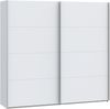 Forte SOPHISTISPACE Kleiderschrank 220, 2-türiger Schwebetürenschrank mit Einlegeböden und Kleiderstange, Weiß, 220,1 cm breit, 210,5 cm hoch, 62,9 cm tief Bild 3