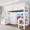 STILVORA Hochbett 90X200 mit Regal&Schreibtisch,Jugendbett Kinderbett mit Schrank&LED (mit LED-Beleuchtung,Kleiderschrank – Multifunktionales Jugendbett mit Stauraumtreppe, 1-St, 90x200cm) mit integrierter Schreibtisch und Regal Bild 5