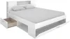 Vente-unique - Bett mit Kopfteil, Stauraum & Schubladen - 140 x 190 cm - Weiß - LEANDRE Bild 4