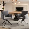 Merax Esszimmerstühle Set, (2 st), 2er-set, Gepolsterter Sessel mit 4 Metallbeinen, 360° Lässiger Drehstuhl, Wohnzimmer Schlafzimmerstuhl, Arbeits- und Schreibtischstuhl, Lordosenstütze, Samt, Grau Bild 2