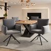 Merax Esszimmerstühle Set, (2 st), 2er-set, Gepolsterter Sessel mit 4 Metallbeinen, 360° Lässiger Drehstuhl, Wohnzimmer Schlafzimmerstuhl, Arbeits- und Schreibtischstuhl, Lordosenstütze, Samt, Grau Bild 3