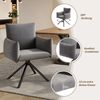 Merax Esszimmerstühle Set, (2 st), 2er-set, Gepolsterter Sessel mit 4 Metallbeinen, 360° Lässiger Drehstuhl, Wohnzimmer Schlafzimmerstuhl, Arbeits- und Schreibtischstuhl, Lordosenstütze, Samt, Grau Bild 5