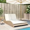 vidaXL Sonnenliege mit Auflagen Beige 114x205x73 cm Poly Rattan 368291 Bild 3