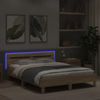 vidaXL Bettgestell mit Kopfteil LED-Beleuchtung Sonoma-Eiche 140x190cm 3207562 Bild 4