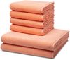 Ross Sensual Skin 6 tlg. Frottier-Set - 4 X Handtuch (50 X 100cm), 2 X Duschtuch (75 X 140cm) - 500 g/m2 - Peach Pink Bild 1
