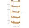 Songmics Standregal mit 5 Ablagen, Bambus natur, 31,5 x 45 x 142 cm Bild 5