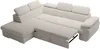 Vente-unique - FABIEN Sofa SamtStoff Beige - B 221 cm x H 76 cm x L 271 cm Bild 5