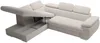 Vente-unique - FABIEN Sofa SamtStoff Beige - B 221 cm x H 76 cm x L 271 cm Bild 4