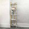 Dmora Bücherregal Giraffa, Büroregal, Mobiler Buchhalter, Bücherbrett, 45x22h180 cm, Weiß und Gold Bild 2
