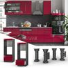 Mikrowellenschrank Fame-Line Bordeaux Hochglanz 60 cm offen Vicco Bild 2