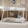 Etagenbett 90x190 / 140x190 cm aus Metall – weißes Hochbett mit Leiter und erhöhtem Geländer Bild 4