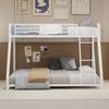 Etagenbett 90x190 / 140x190 cm aus Metall – weißes Hochbett mit Leiter und erhöhtem Geländer Bild 2