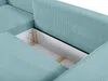 Vente-unique - Ecksofa mit Schlaffunktion - Ecke Links - Cord - Türkisblau - AMELIA Bild 5