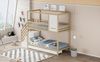 Naturfarbenes Etagenbett 90x200 cm Mit Schubladenleiter Und Haus Design Massivholz Etagenbett Mit Stauraum Kinderzimmer Bett Sicherheitsbett Mit Fensterelement Kiefernholz Doppelbett Bild 4