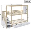 Naturfarbenes Etagenbett 90x200 cm Mit Schubladenleiter Und Haus Design Massivholz Etagenbett Mit Stauraum Kinderzimmer Bett Sicherheitsbett Mit Fensterelement Kiefernholz Doppelbett Bild 3
