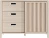 Forte JYTANA Sideboard 120, skandinavisches Sideboard mit 3 Schubladen und Schranktür, Riva Eiche Holzdekor, 119,8 cm breit x 91,5 cm hoch x 40,2 cm tief Bild 2