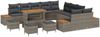 vidaXL Gartensofa-set mit Kissen mit Speicher 14 pcs Grau Poly Rattan 3364933 Bild 2