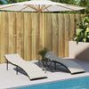 vidaXL Sonnenliegen 2 Stk. mit Tisch Schwarz Poly Rattan 368251 Bild 3