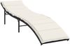 vidaXL Sonnenliegen 2 Stk. mit Tisch Schwarz Poly Rattan 368251 Bild 4