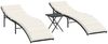 vidaXL Sonnenliegen 2 Stk. mit Tisch Schwarz Poly Rattan 368251 Bild 2