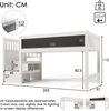 Kinderbett, Hochbett mit Whiteboard & Tafel Speicherung und Rausfallschutz, Holz, Weiß, 90 x 200 cm Bild 2