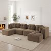 Modulares Ecksofa aus Cord, U-Form & flexibel kombinierbar, 386x177x69 cm, braun Bild 3