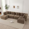 Modulares Ecksofa aus Cord, U-Form & flexibel kombinierbar, 386x177x69 cm, braun Bild 2