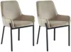 Vente-unique - CAROLONA Stuhl SamtStoff Beige - B 60,5 cm x H 85 cm x L 57 cm Bild 3