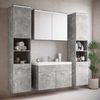 Badplaats Badezimmerschrank Paso 35 x 35 x 160 cm Beton Grau - Hoch Badschrank Mit 2 Türen Bild 3
