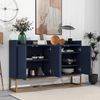 Merax Modernes Sideboard im minimalistischen Stil 4-türiger griffloser Buffetschrank für Esszimmer, Wohnzimmer, Küche Navy Bild 4