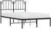 vidaXL Bettgestell mit Kopfteil, Metall, Schwarz, 120x190 cm Bild 3